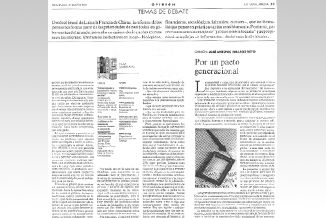 Artículo de la Vanguardia - 'Por un Pacto Generacional'